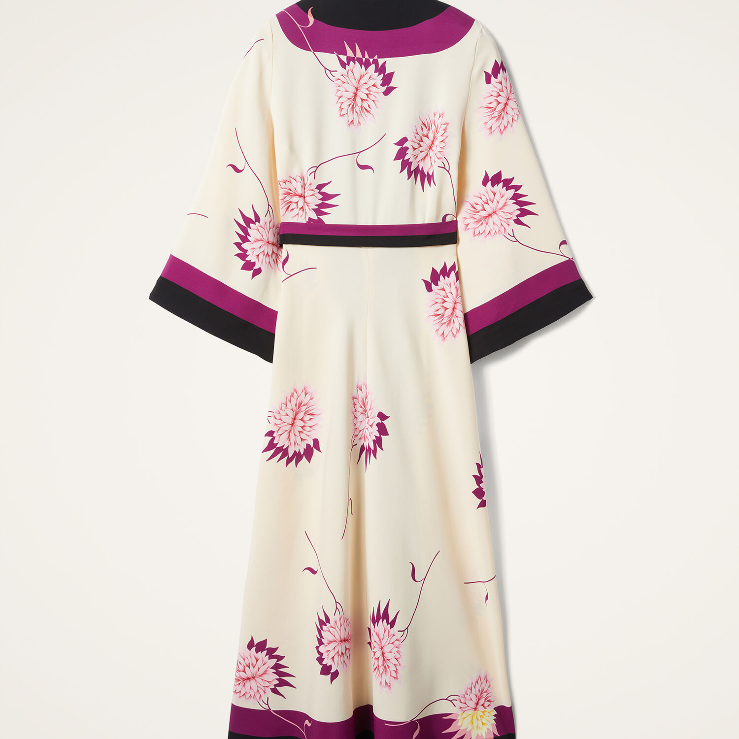 La Doublej Floral Silk Twill Wrap Dress In Derby Placée Multicolor