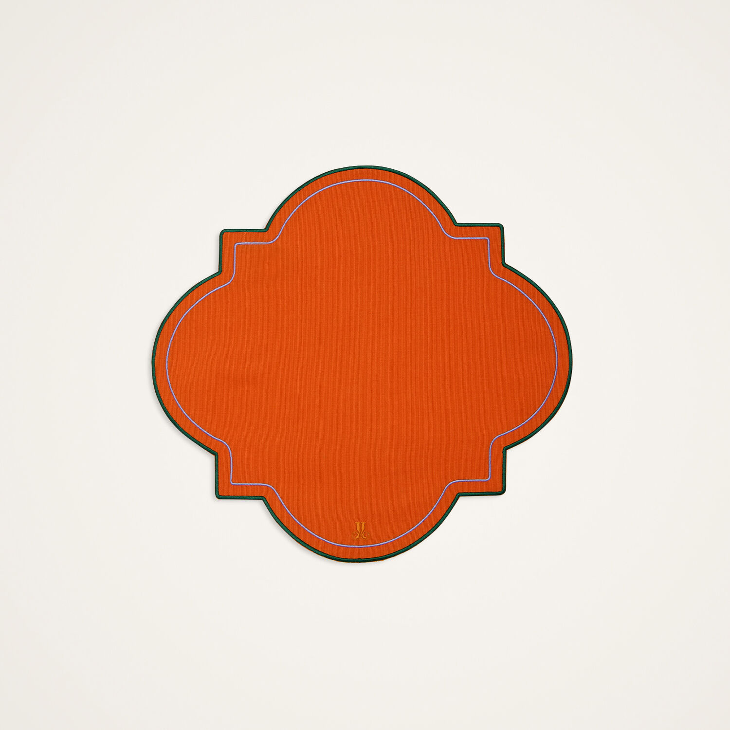 La Doublej Medallion Placemats Set Of 2 In Solid Orange
