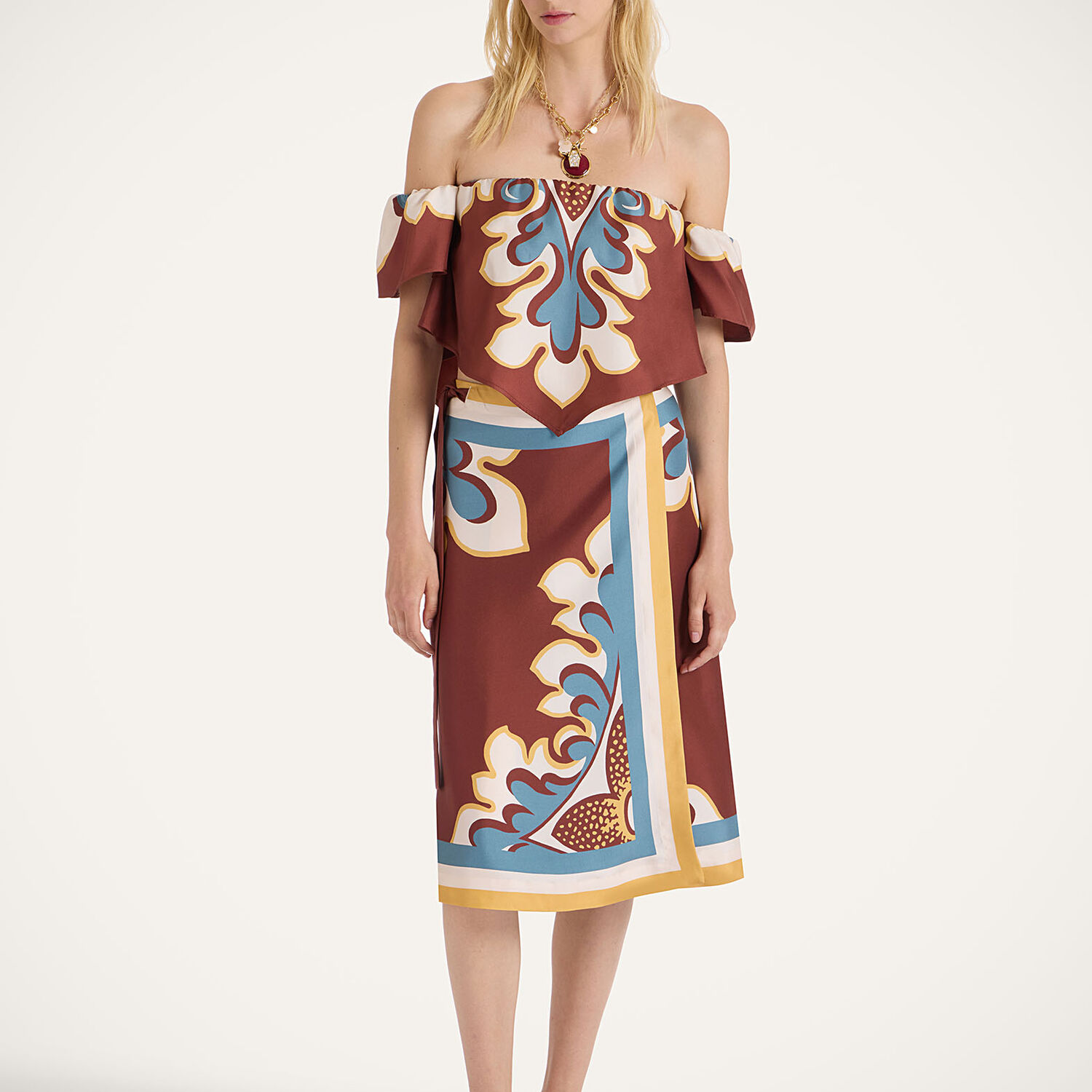 La Doublej Pareo Midi Skirt