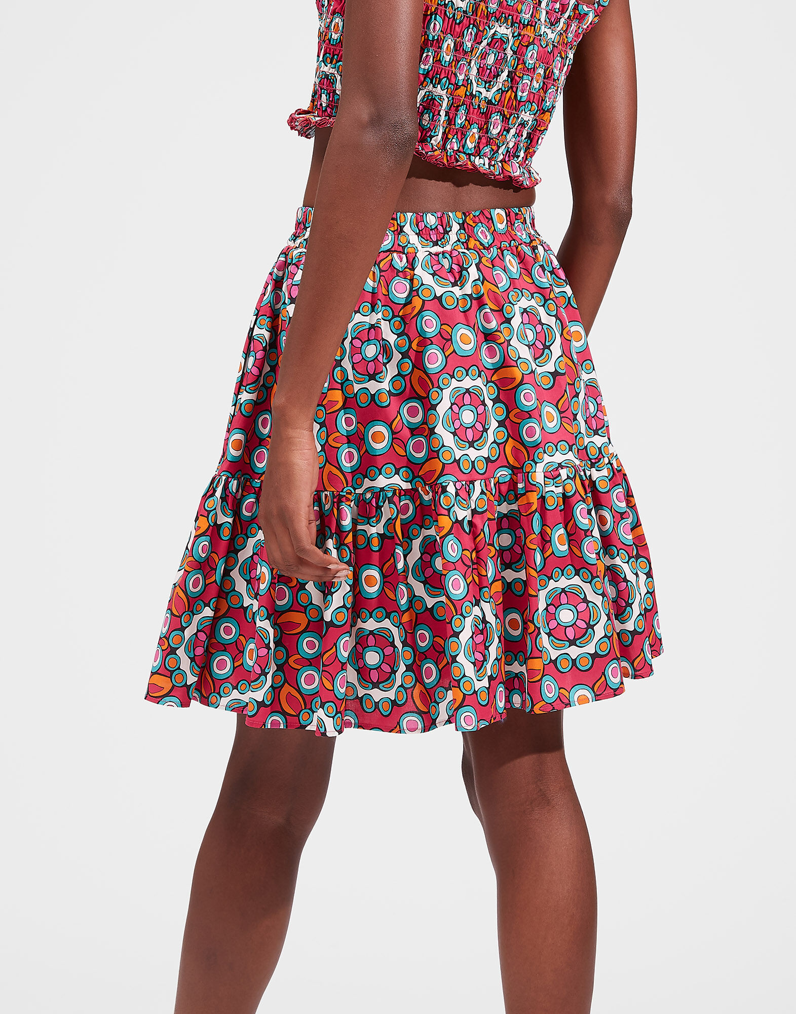 LaDoubleJ Mini Big Skirt Kaleidoscope Fuxia SKI0055COT020KAL0004