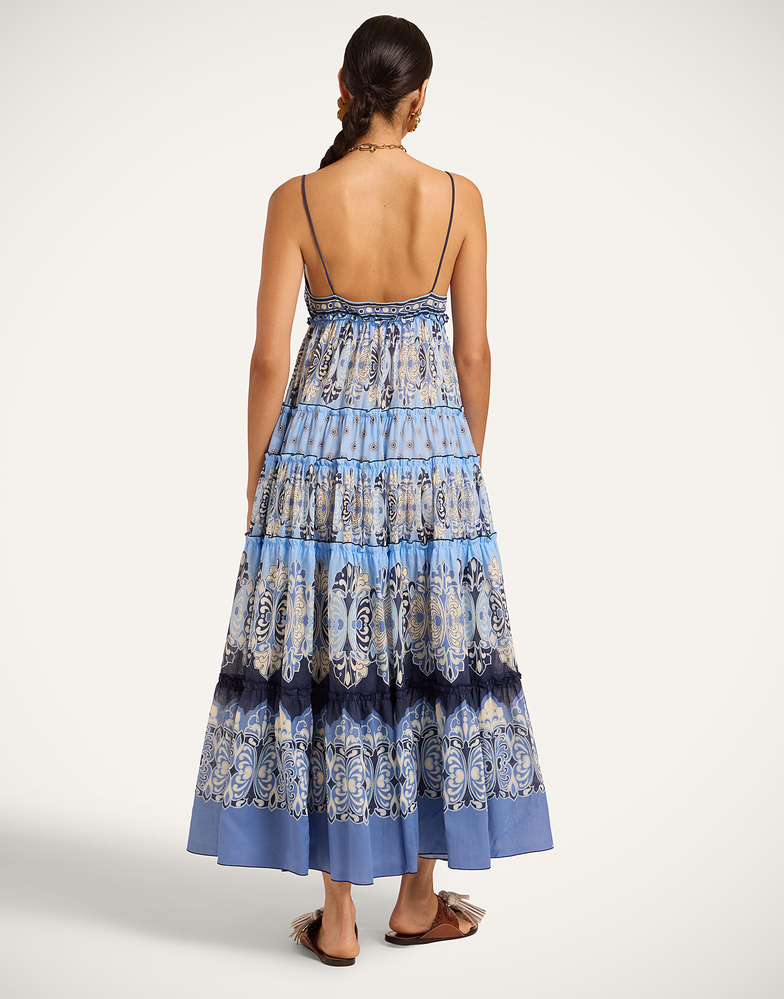 La DoubleJ Nymph Dress Cocoon Plac&eacute;e Blue DRE1105COT093COC02BU03