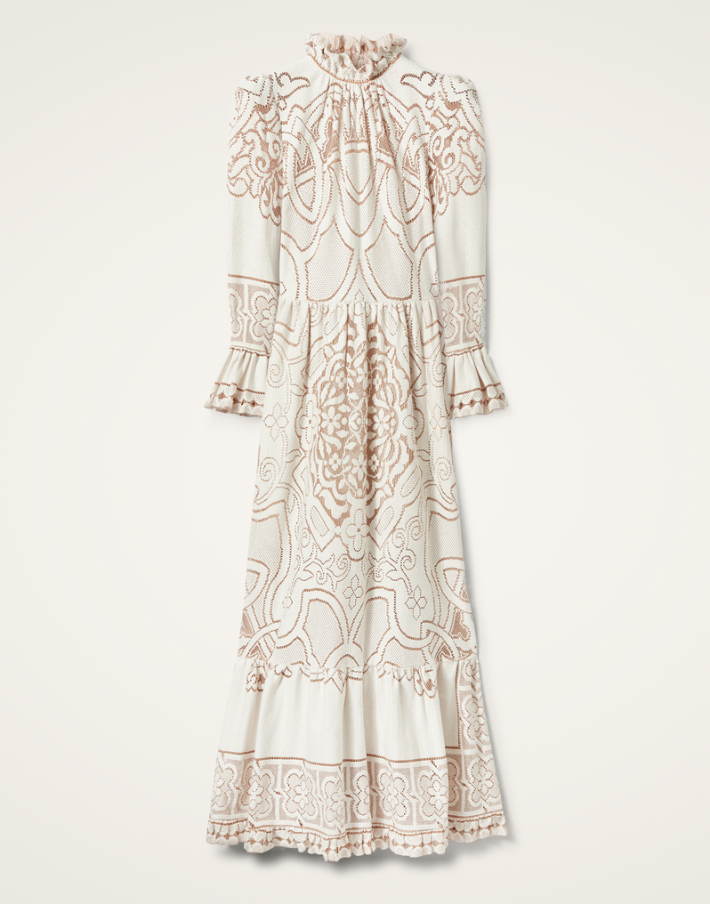La DoubleJ Lacey Visconti Dress La DoubleJ Lacey Visconti Dress Solid White Smoke DRE0633EMB006SOLIDWH02
