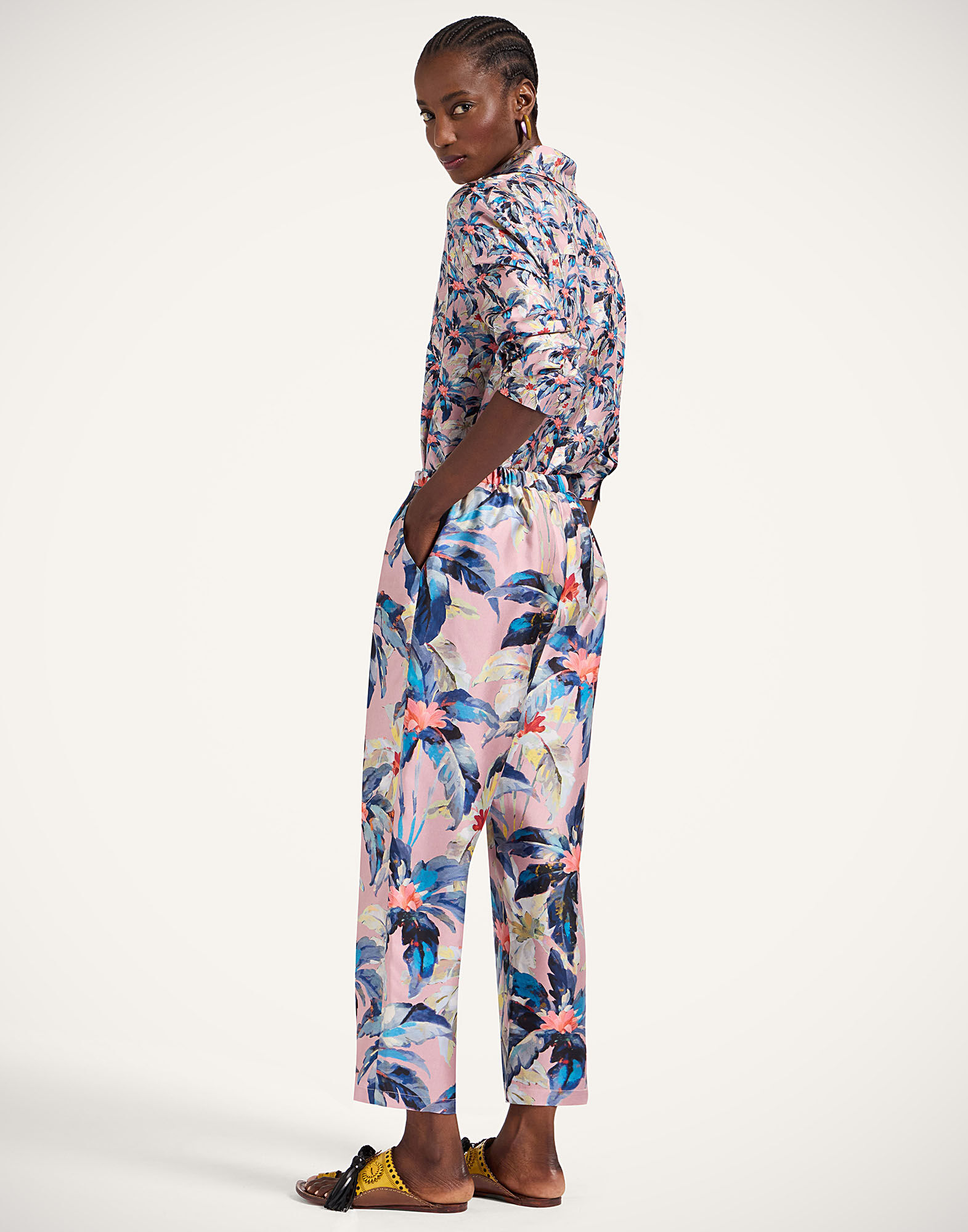 La DoubleJ Drawstring Pants Maxi Tropicana Mauve TRO0053SIL001TRC01PU06