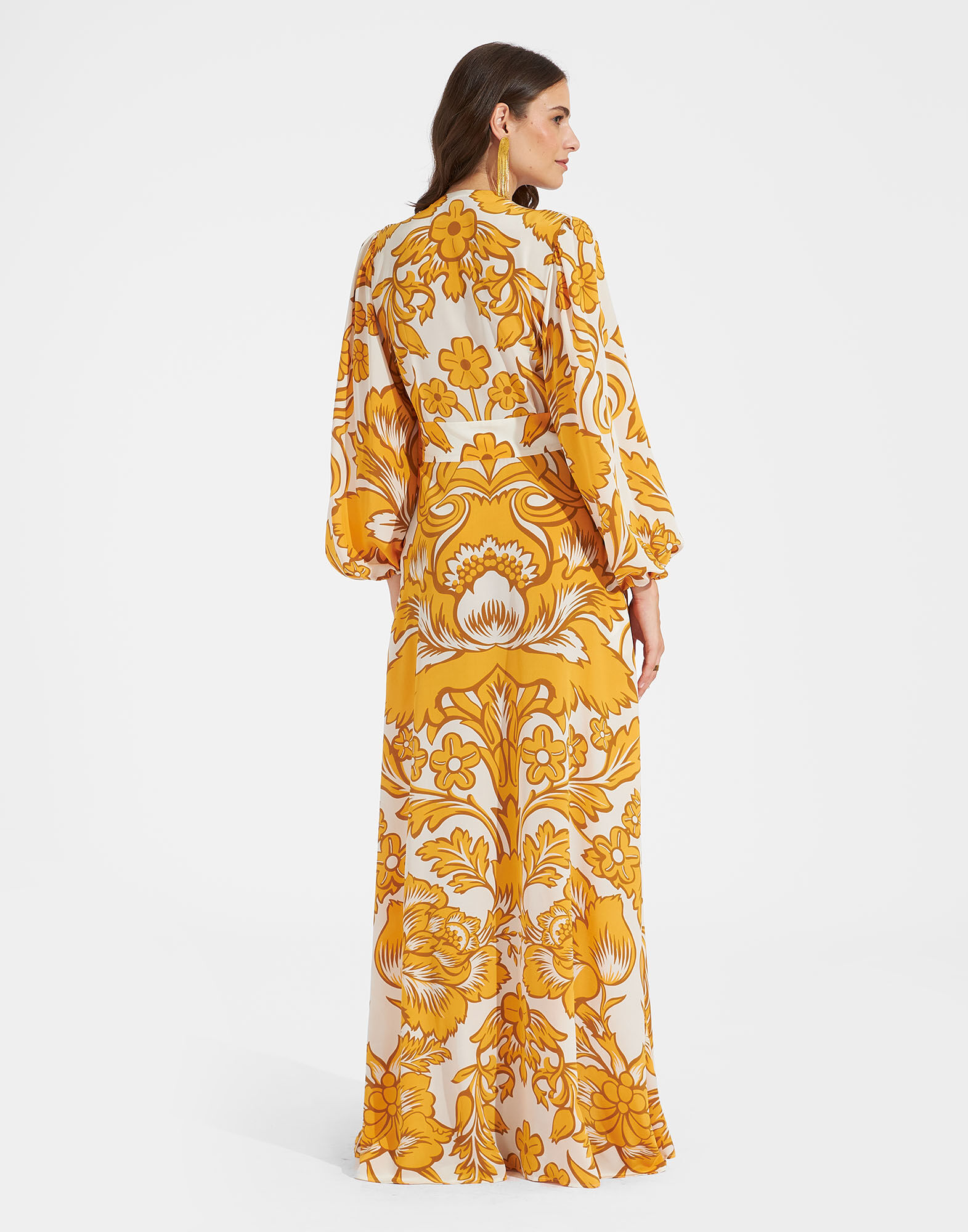 La DoubleJ Long Camerino Dress Va-Va Gold DRE0585CRE001VAV01YE05