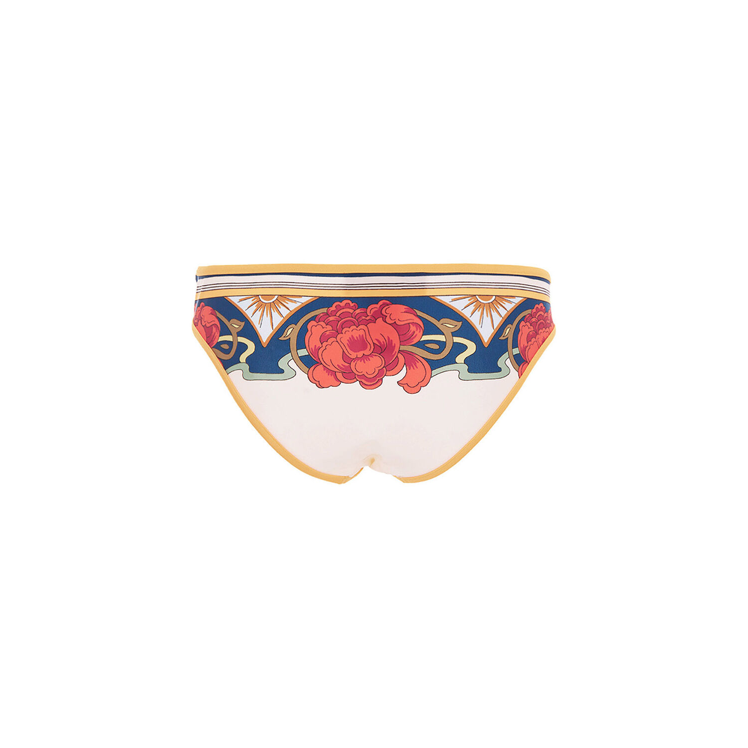La Doublej Tropical-print Bikini Bottoms In Foulard Liberty Ivory