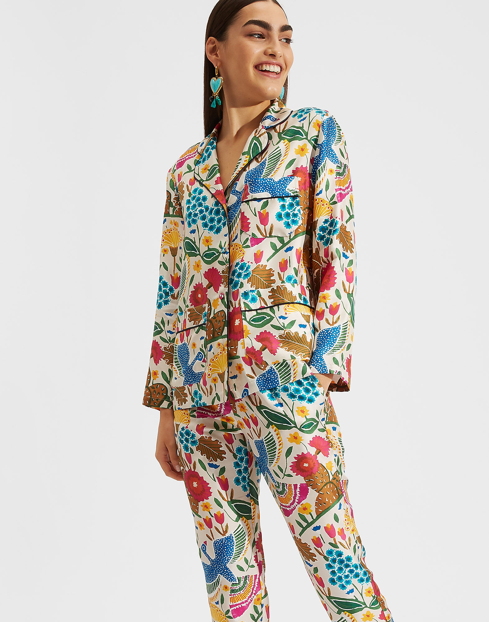 La DoubleJ Pajama Shirt Colombo Bianco SHI0032SIL001COL0003