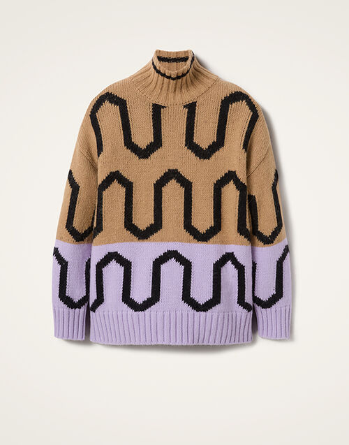 La DoubleJ Comber Turtleneck Camel & Lilac PUL0225KNI134VA310BR04