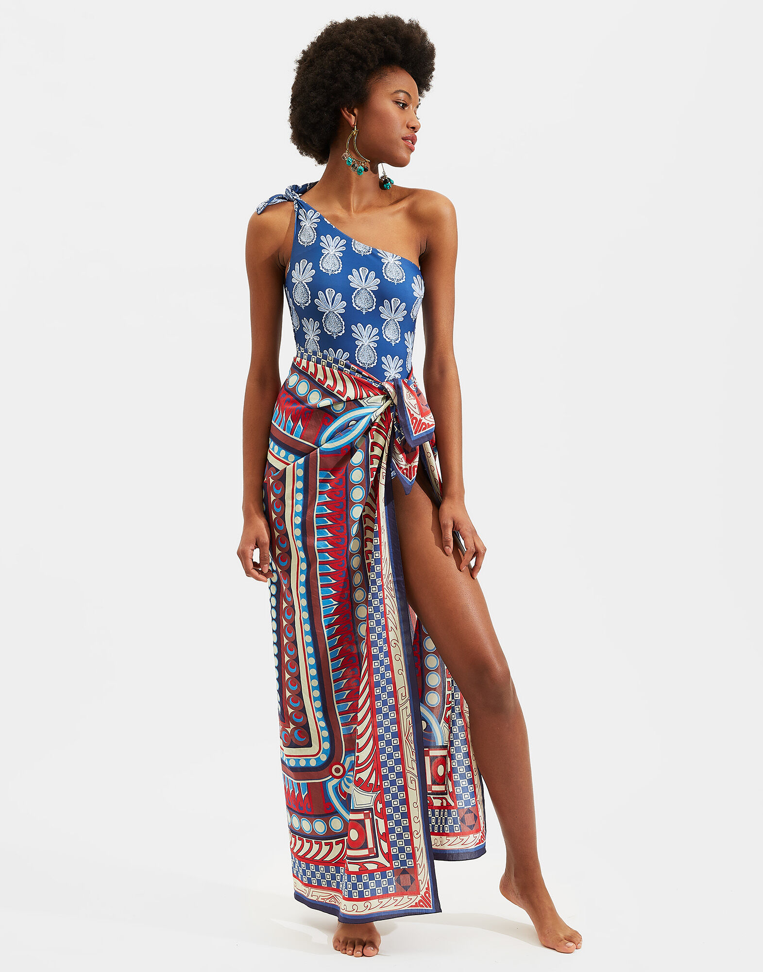 LaDoubleJ Square Scarf (135X135) Ittica Rosso SCA0006COS001ITT0003