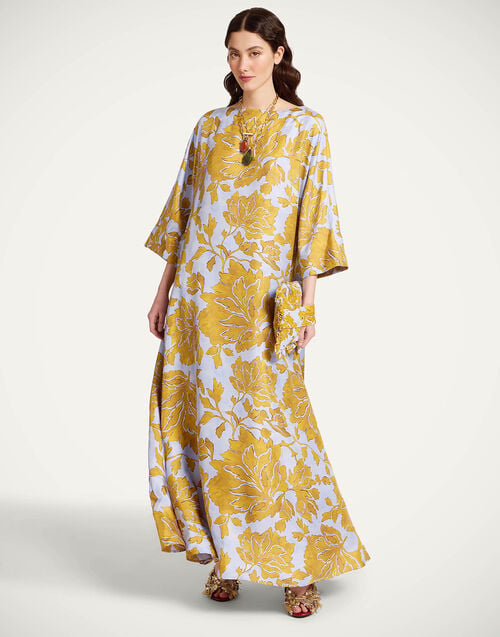 La DoubleJ Muumuu Dress Round Neck Tangle Light Blue DRE0370SIL001TAN01BU01