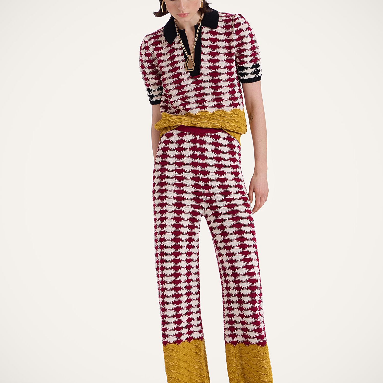 La Doublej Sunset Pants Red/yellow/white In Multicolor Red & Yellow