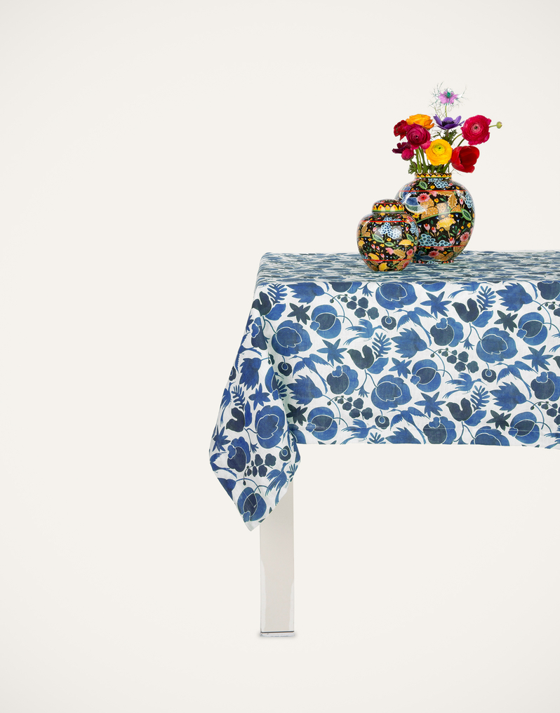 La DoubleJ Small Tablecloth La DoubleJ Small Tablecloth Wildbird Blu TBC0001LIN001CER0001