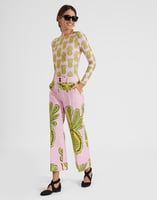 La DoubleJ Hendrix Pants Big Pineapple Pink TRO0014COT005PNP01PI01