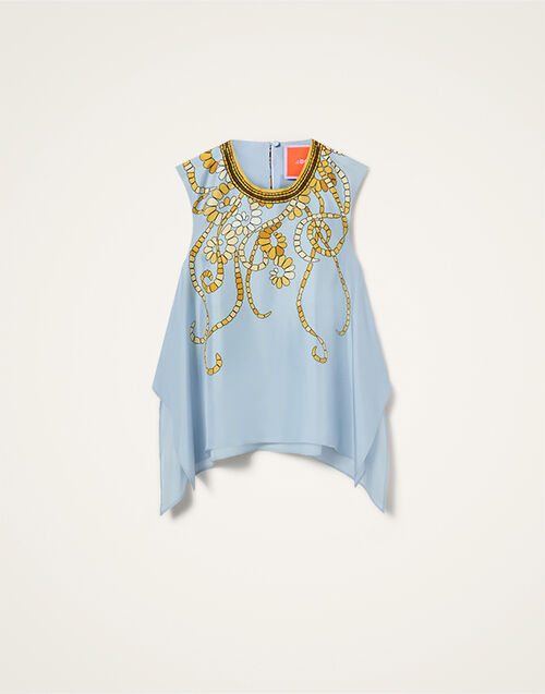 La DoubleJ San Carlo Top Oceania Plac&eacute;e Light Blue TOP0157SIL006OCE01BU01