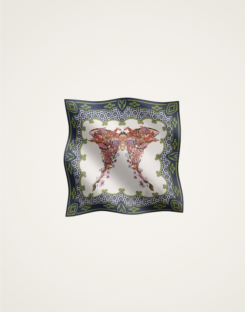 La DoubleJ Foulard 45 La DoubleJ Foulard 45 Mariposa Placée Celeste SCA0065SIL006MAR07BU12