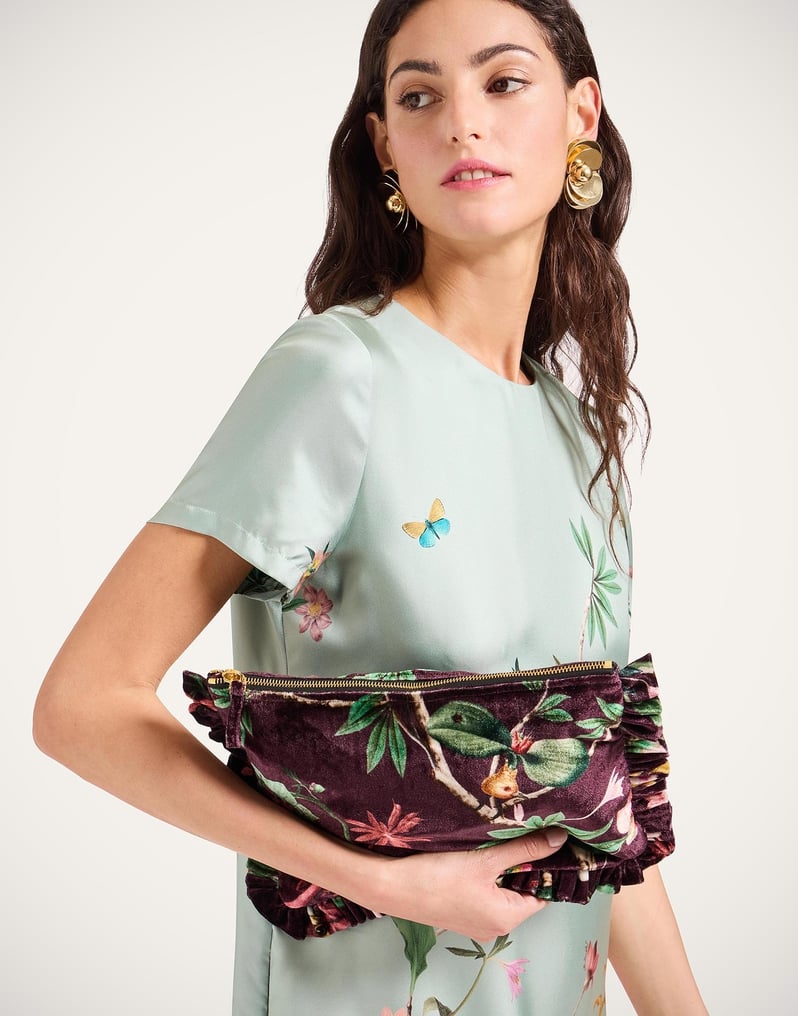 La DoubleJ Hand Pochette La DoubleJ Hand Pochette Zooflora Burgundy BAG0059VEL001ZOF02RE02