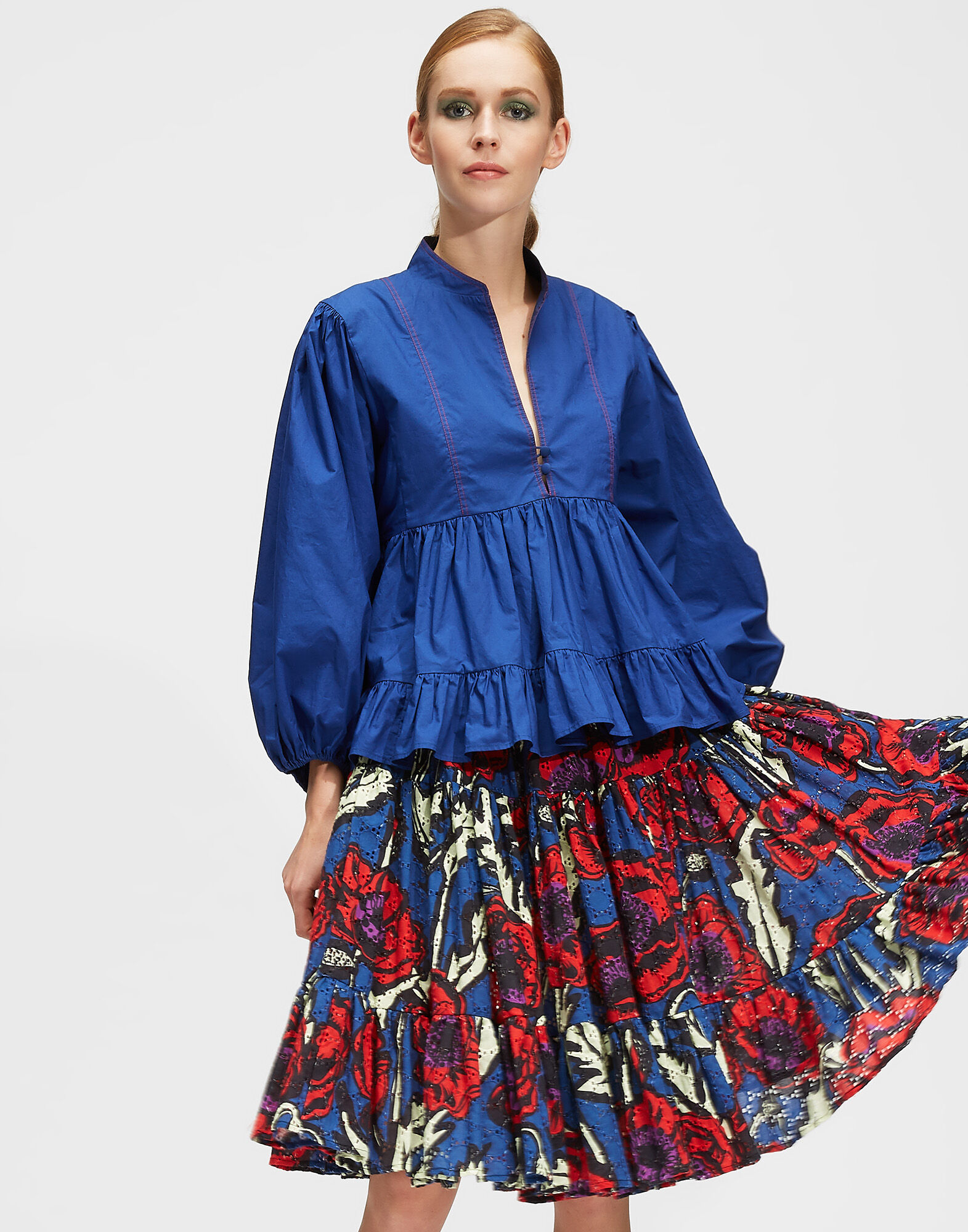 LaDoubleJ Quintana Top Solid Blue TOP0015COT001BLU0005