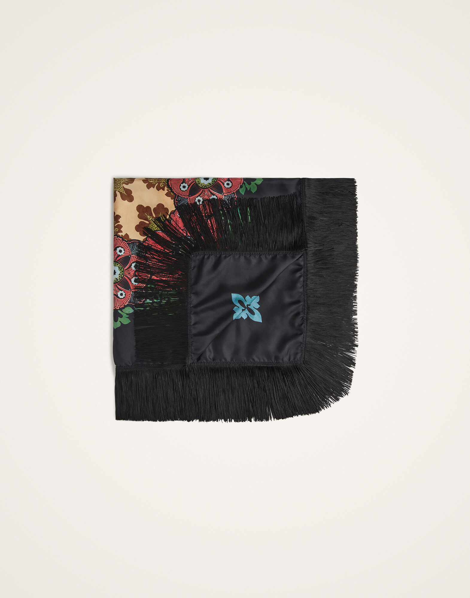 Reversible Fringe Carré Scarf in Bounty Placée Orange for
