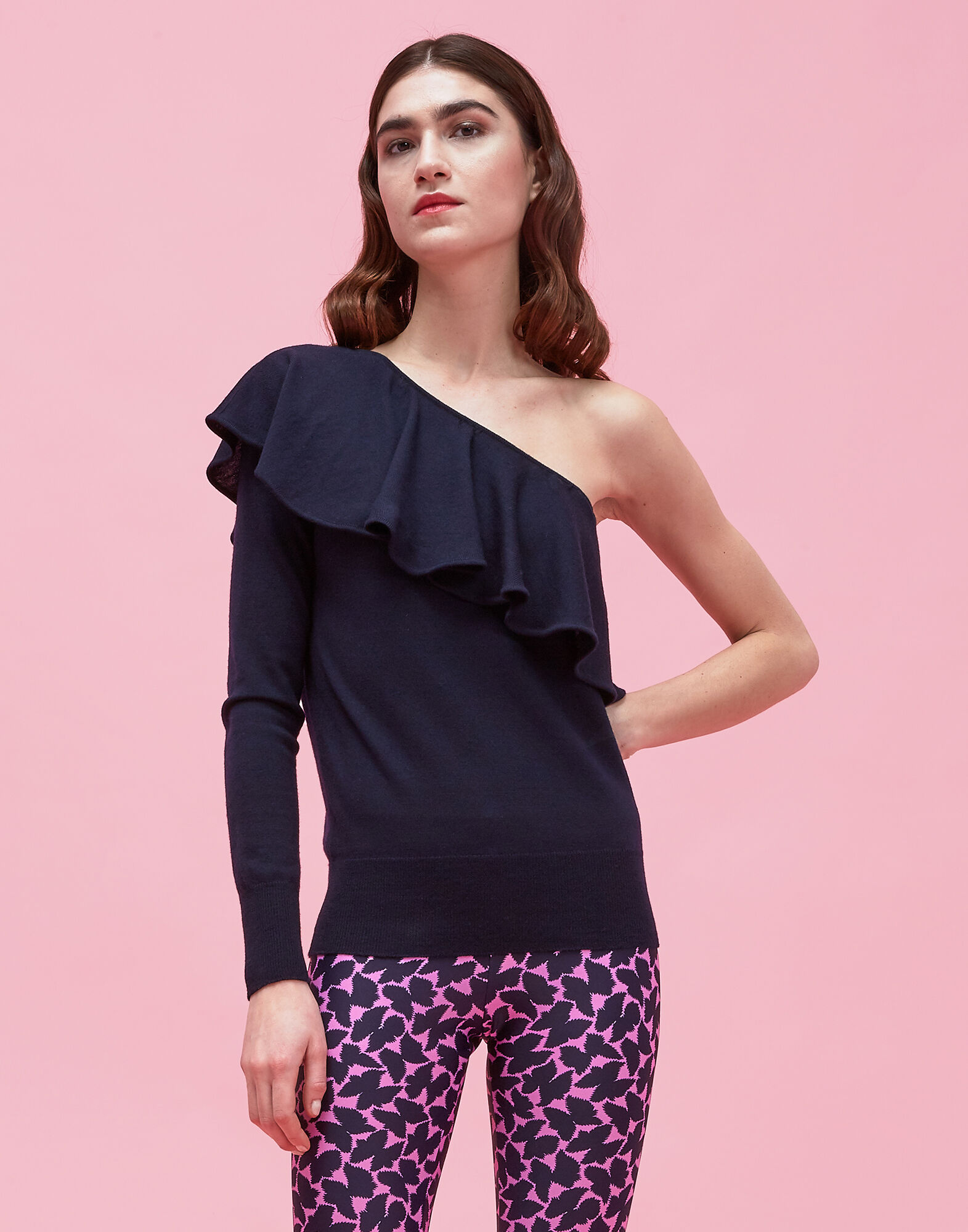 LaDoubleJ Supreme Top Tinta Unita Blu Navy PUL0014KNI008BLU0003