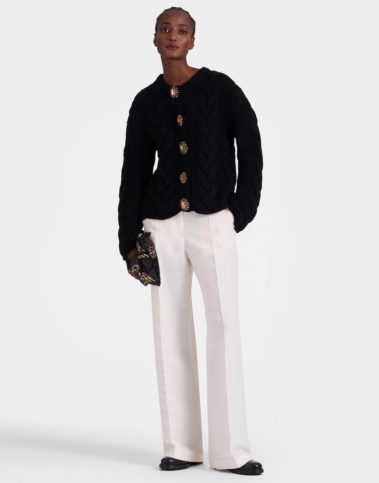 Solid black cardigan hot sale