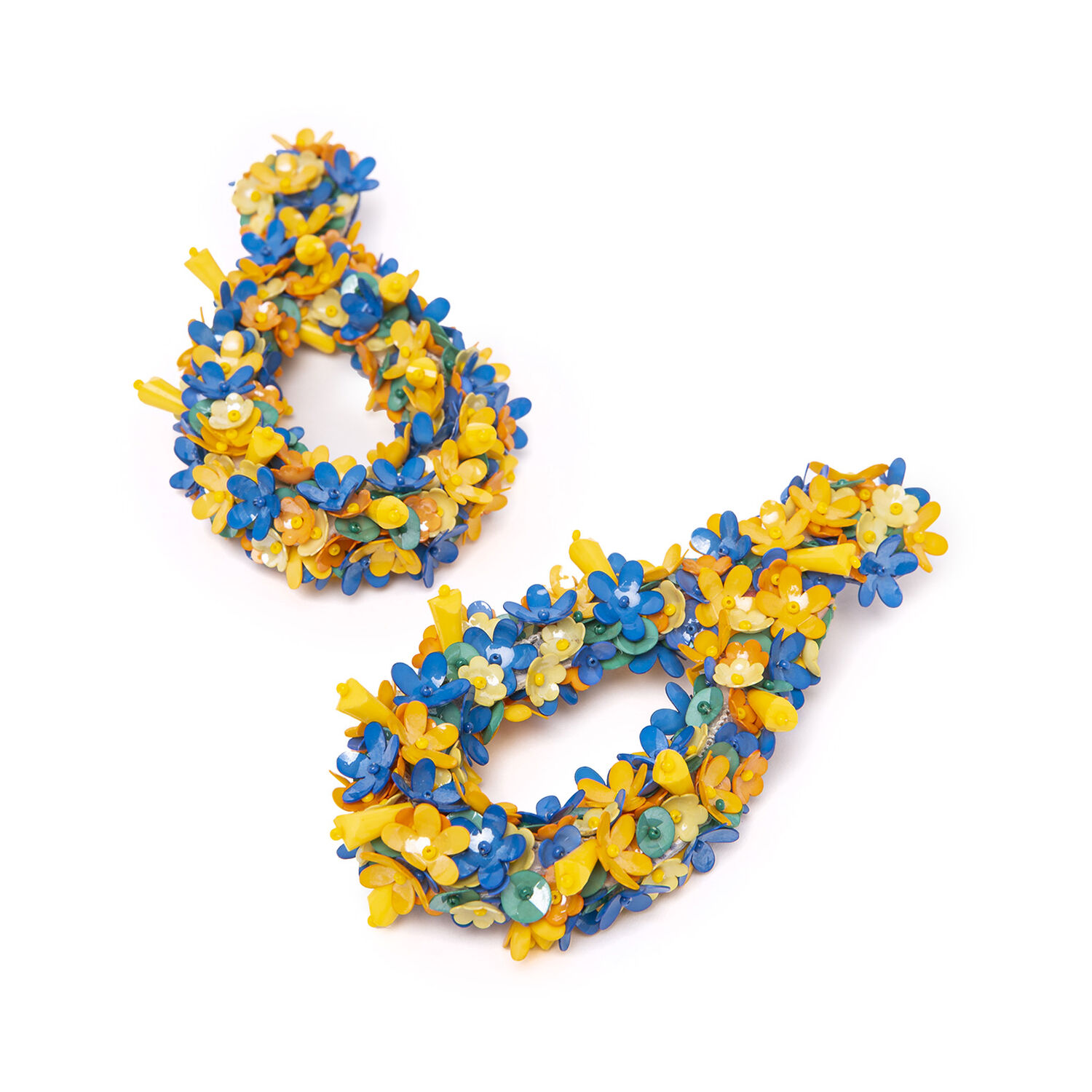 La Doublej Confetti Hoops In Solid Yellow