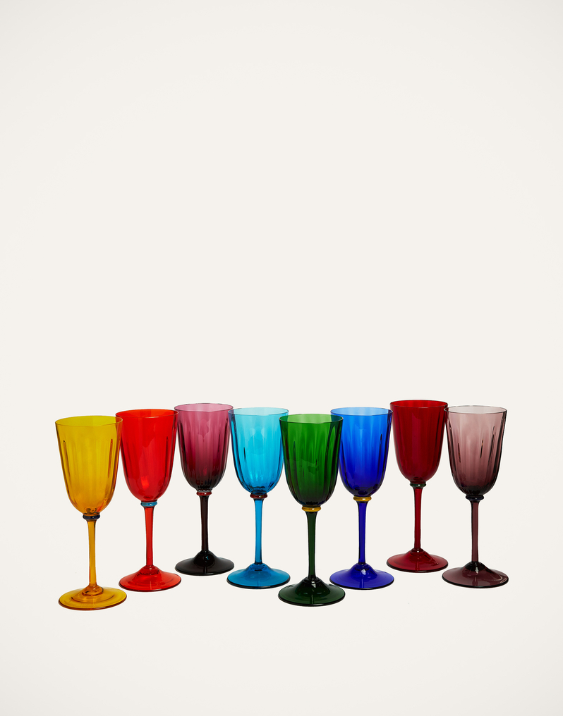 La DoubleJ Wine Rainbow Glasses Set Of 8 La DoubleJ Wine Rainbow Glasses Set Of 8 Rainbow GLA0007MUR001ASS0001