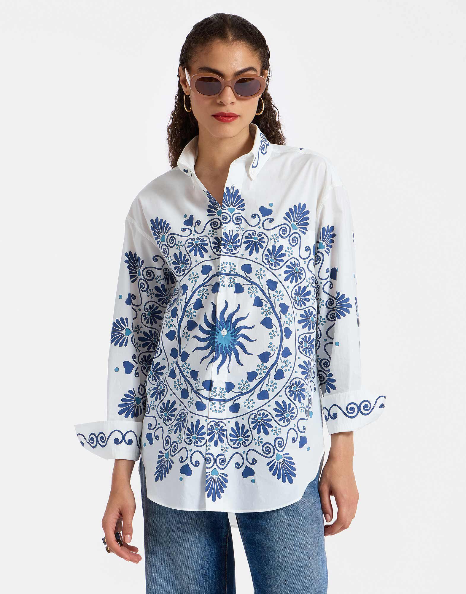 La DoubleJ Better Than Your Boyfriend's Shirt Olympus Plac&eacute;e Cream SHI0092COT015OLY01WH03