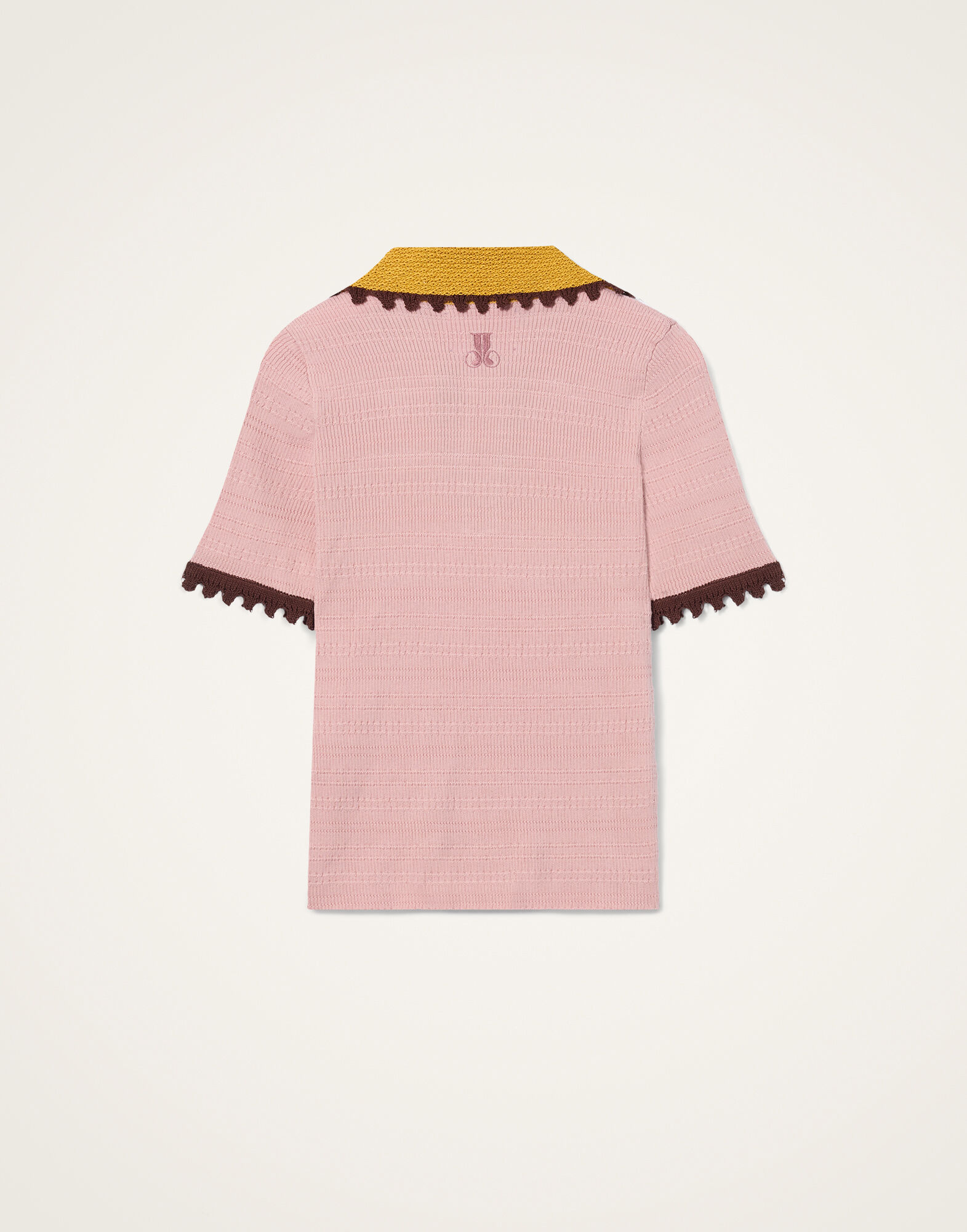 La DoubleJ Picket Polo Top Solid Pink PUL0273KNI154SOLIDPI01