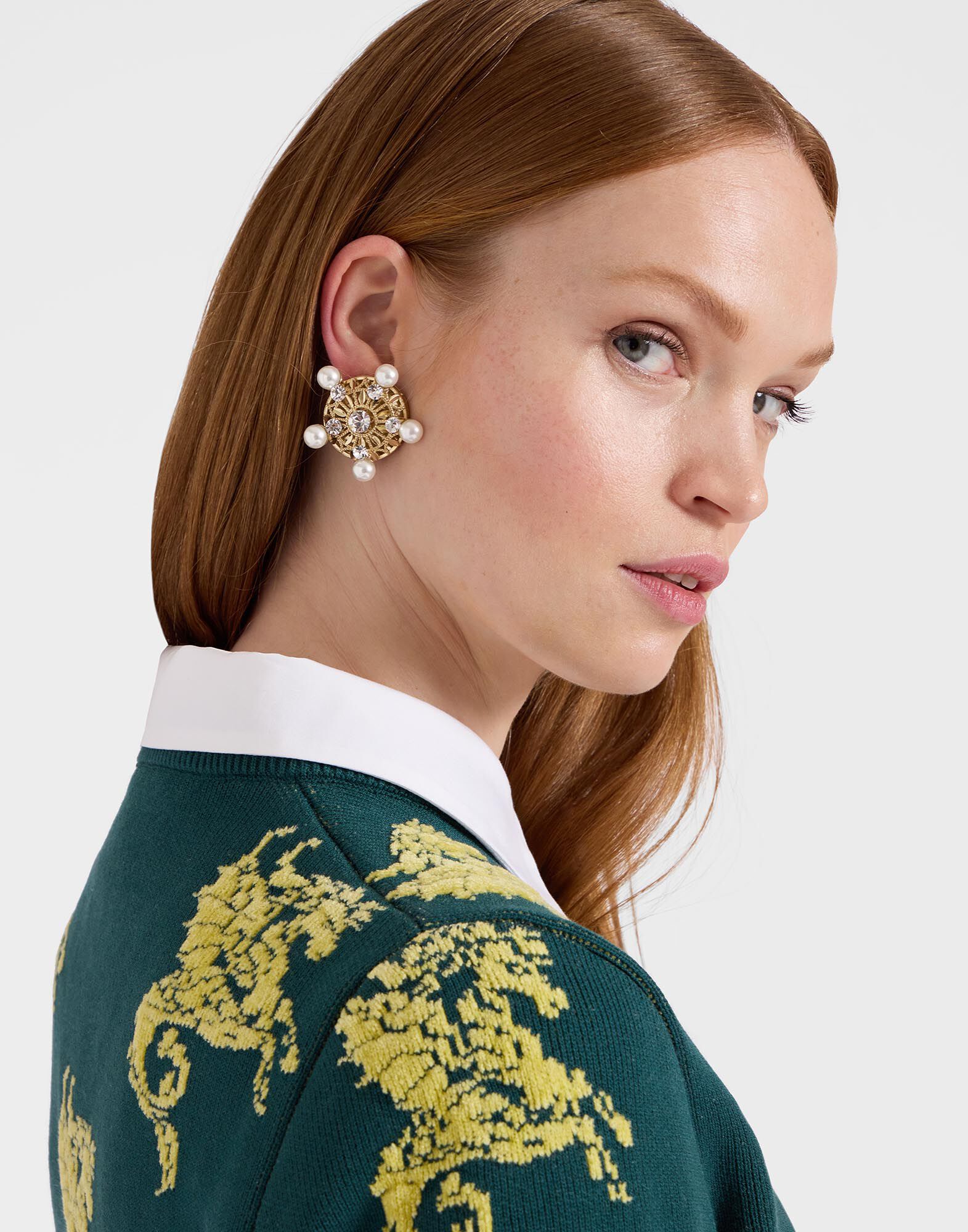 La DoubleJ Gryphos Sweater Dark Green PUL0205KNI121VA273GR03