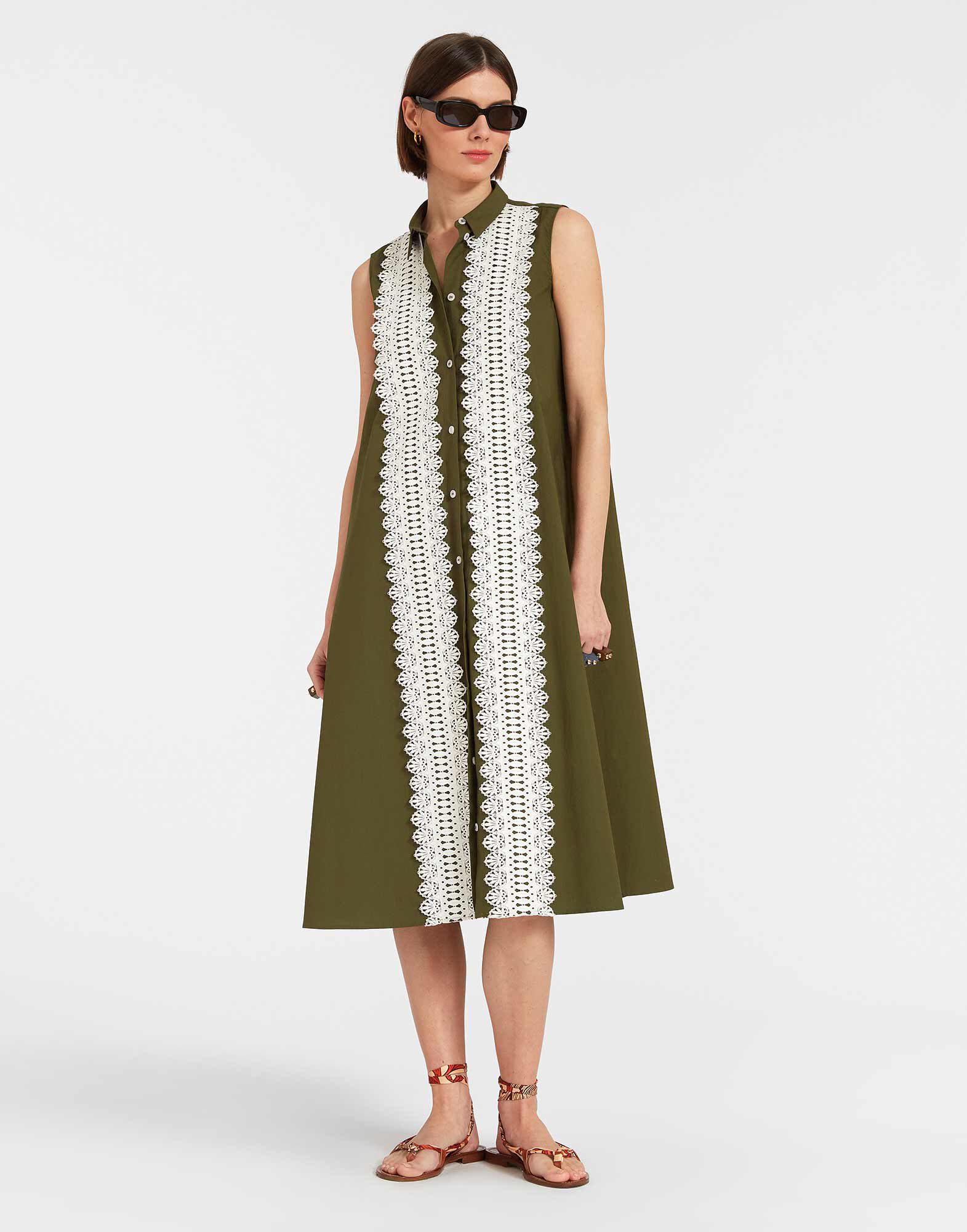 La DoubleJ Tootsie Dress Solid Camouflage DRE0735COT043SOLIDGR08