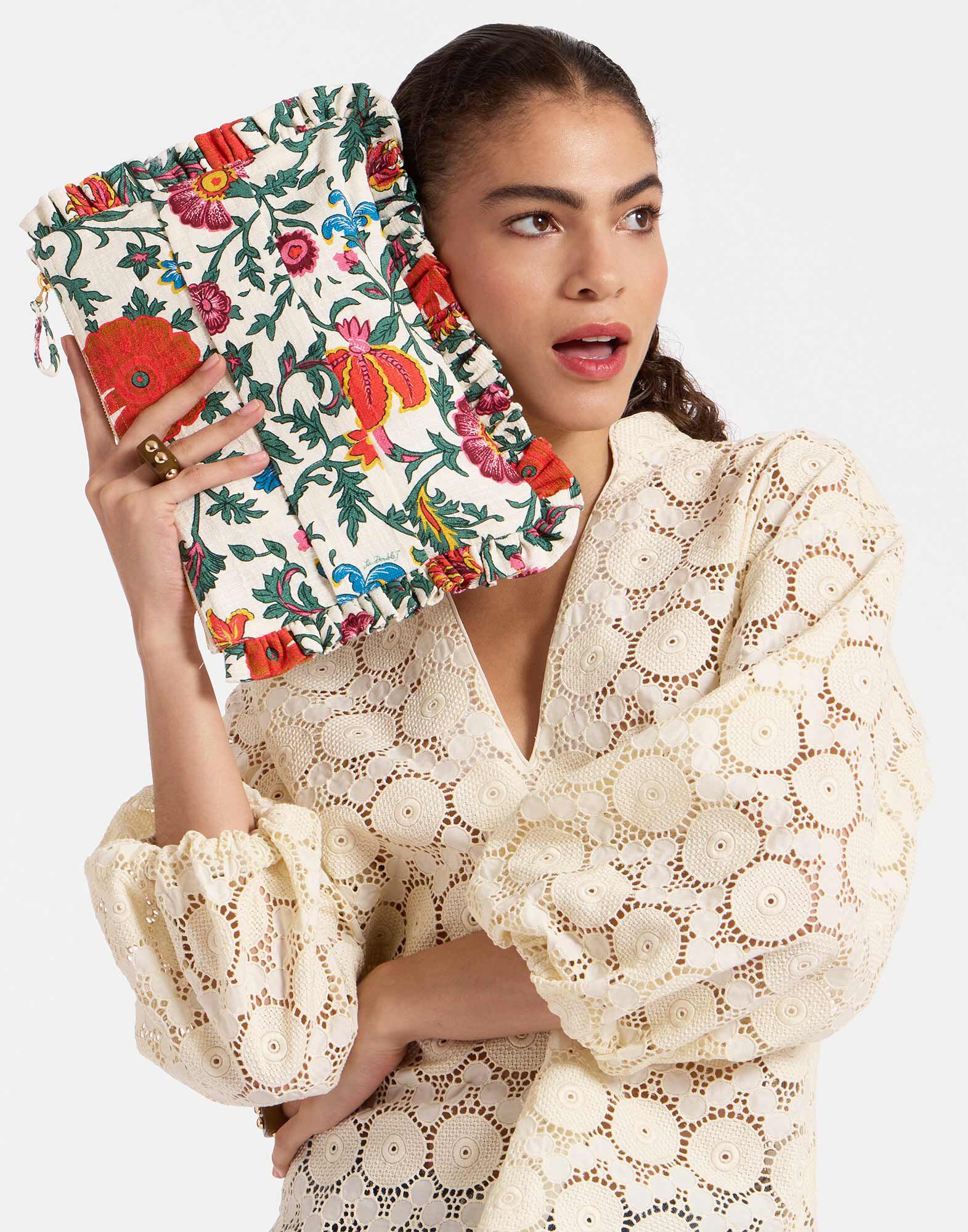 La DoubleJ Hand Pochette Dragonflower Mini Multicolor BAG0059COT005DRE02MU01