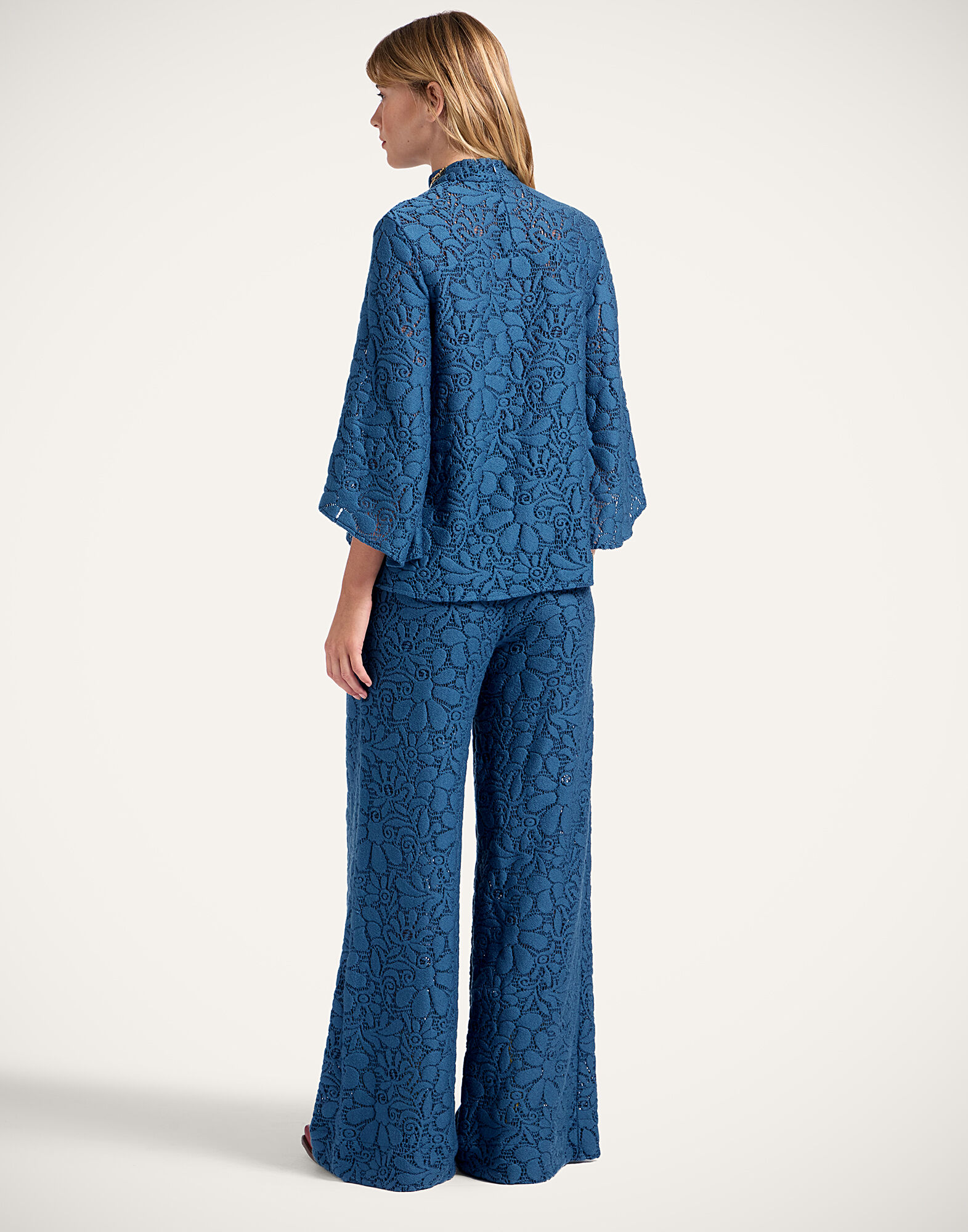 La DoubleJ Lacey Palazzo Pants Solid Blue TRO0185LAC003SOLIDBU03