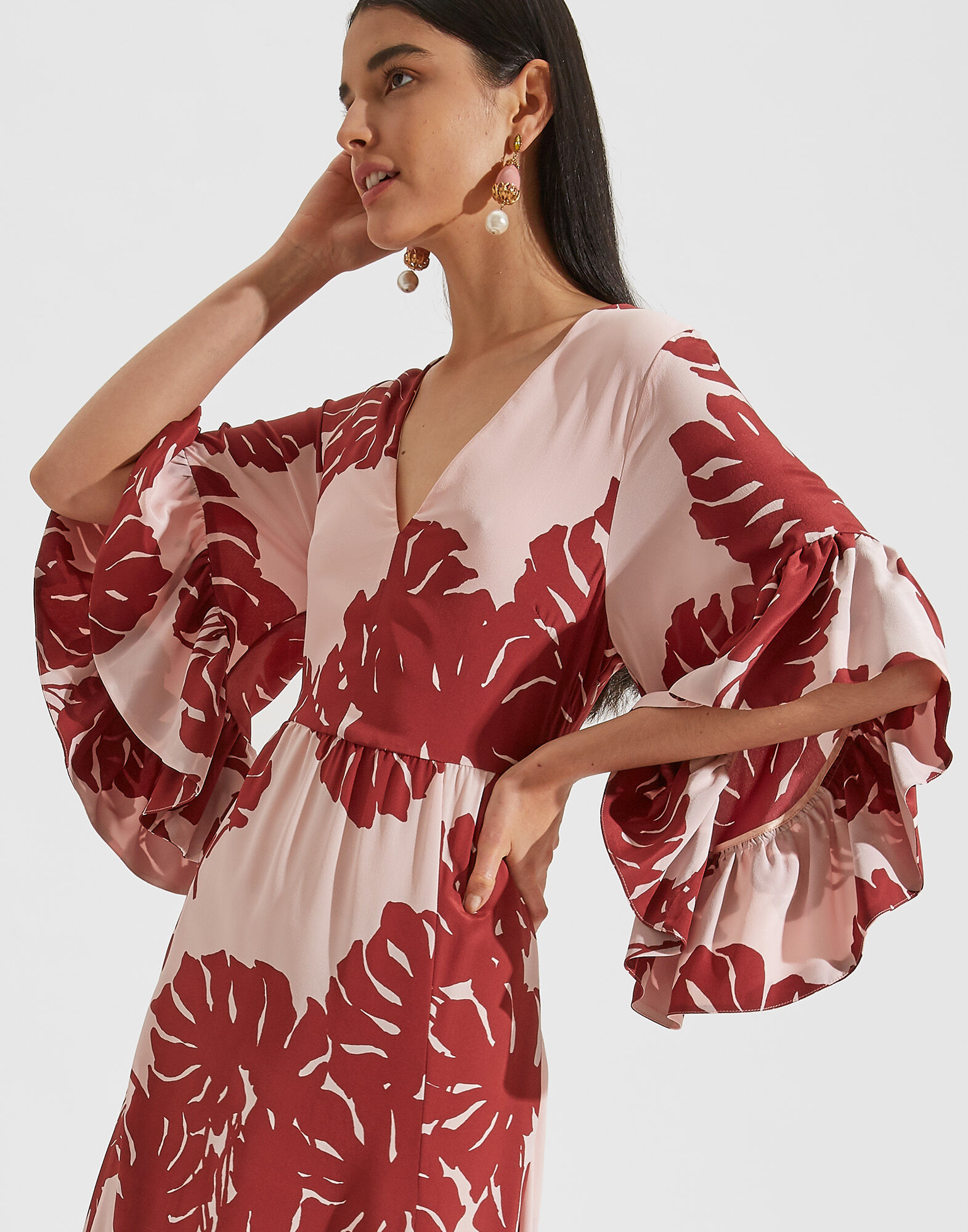 LaDoubleJ Bella Dress Monstera Rosa DRE0266CRE001MON0002