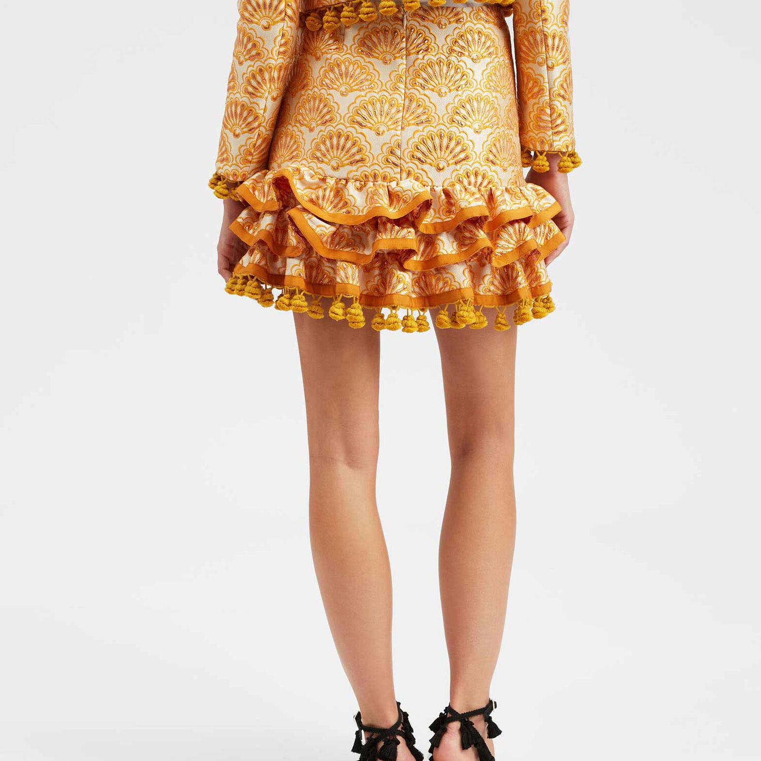 Shop La Doublej Pincho Mini Skirt In Fans Gold