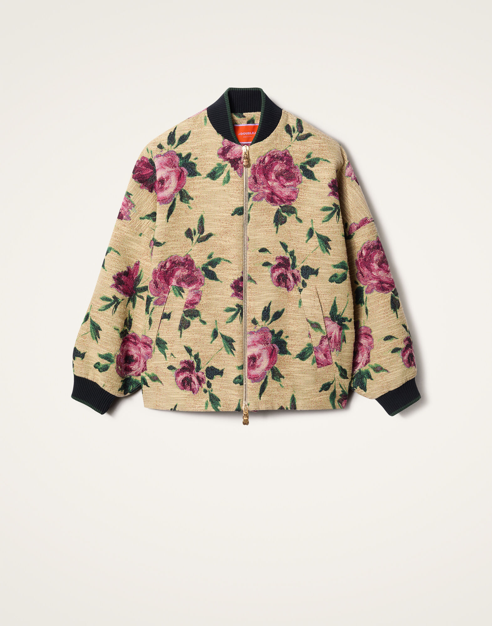 Brooklyn Bomber in Roses Light Beige for Women | La DoubleJ