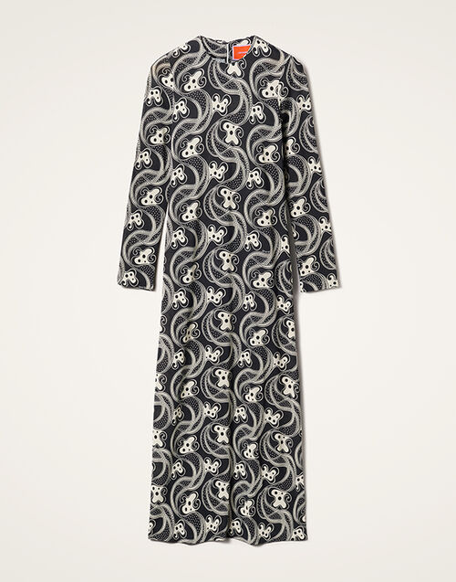 La DoubleJ Long Sleeve Swing Dress Aperol Black & White DRE0831JER027APE01BL03