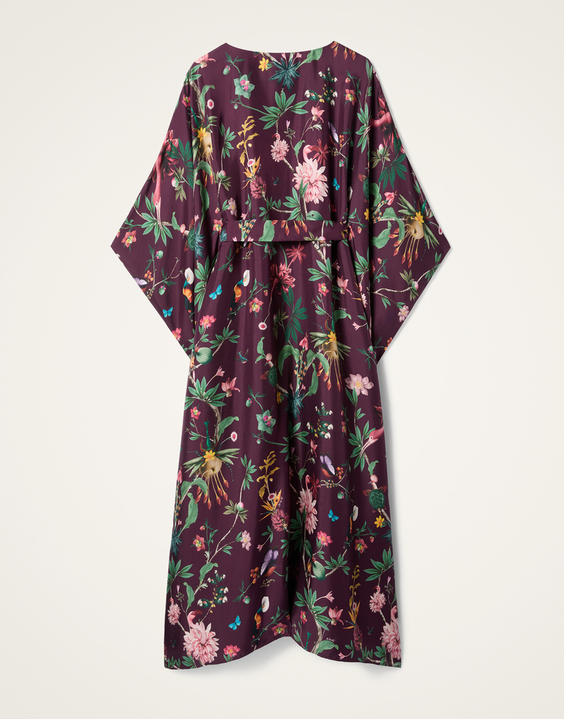 La DoubleJ Square Kaftan La DoubleJ Square Kaftan Zooflora Burgundy DRE0369SIL001ZOF02RE02