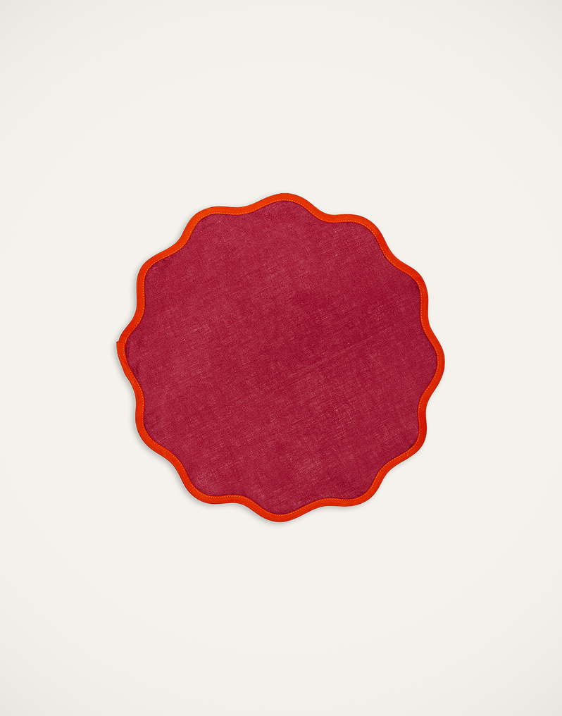 La DoubleJ Cloud Placemat Set Of 2 La DoubleJ Cloud Placemat Set Of 2 Rainbow Raspberry TBM0003LIN006RAI0029