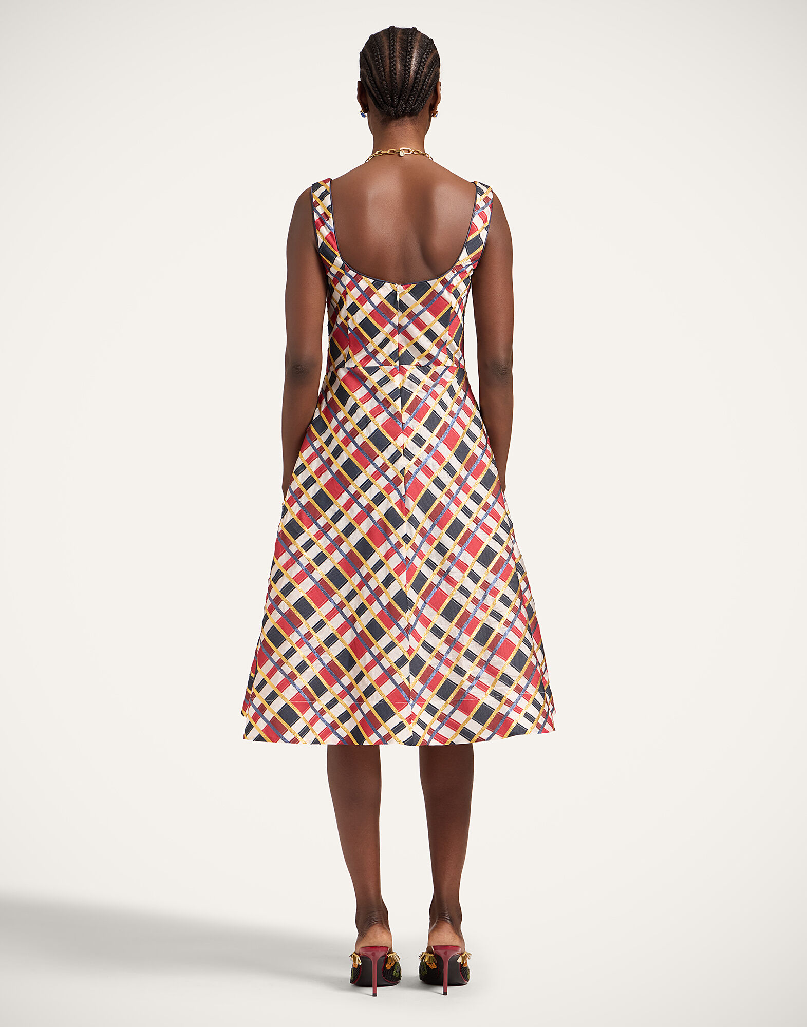 La DoubleJ Sophia Dress Windowpane Red DRE1064JCQ136WIP01RE01