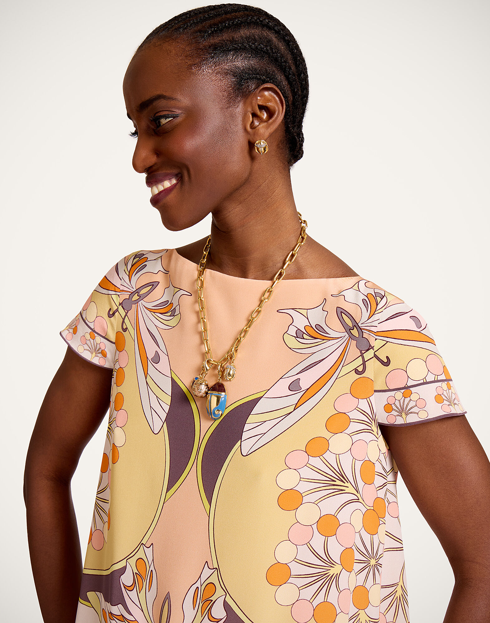 La DoubleJ La Scala High Top Florette Plac&eacute;e Pale Pink TOP0194CRE010FLO08PI02