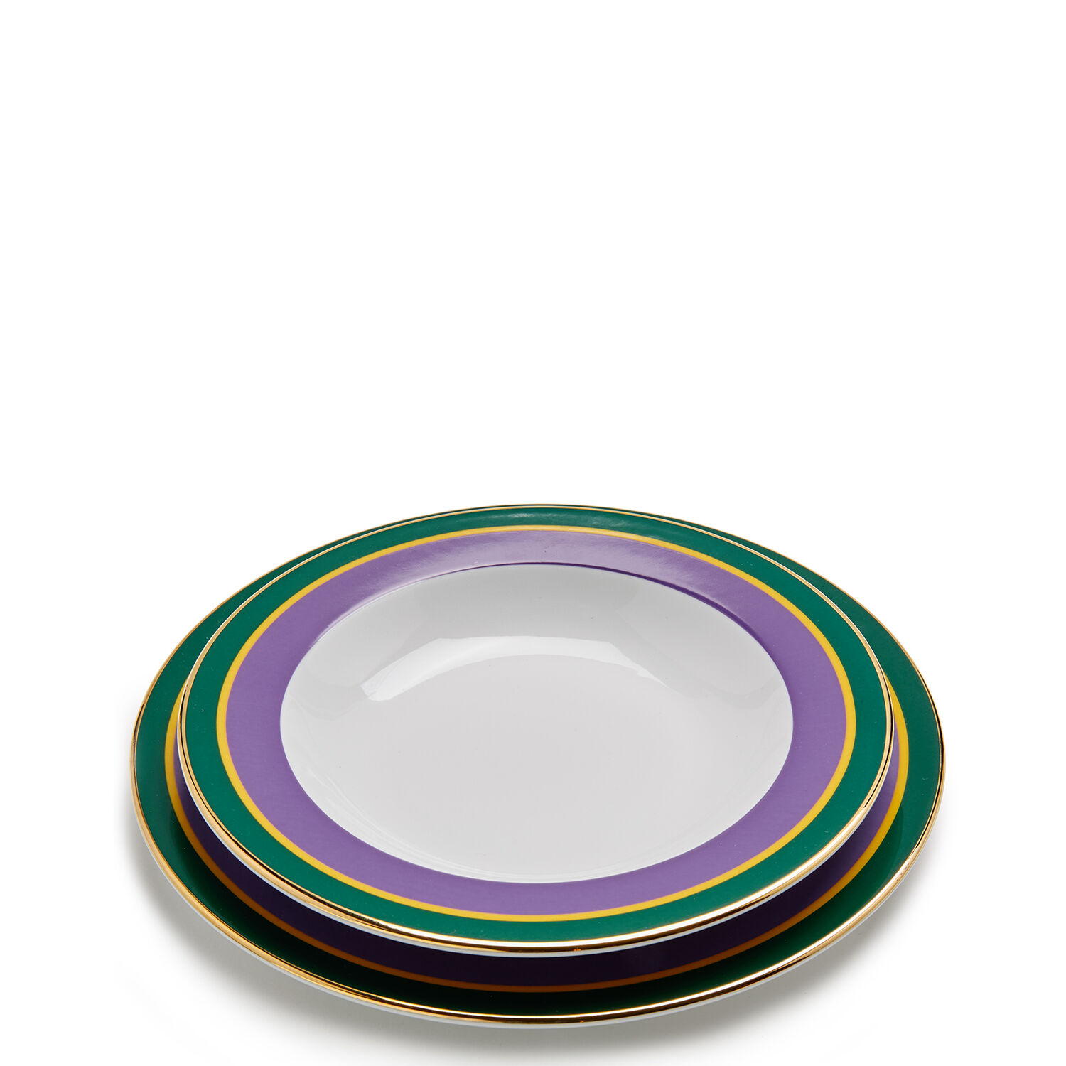 LA DOUBLEJ SOUP AND DINNER PLATES SET OF 2