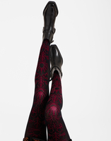 La DoubleJ Flocked Tights La DoubleJ Flocked Tights Black & Red SOC0014NYL010VA288RE01