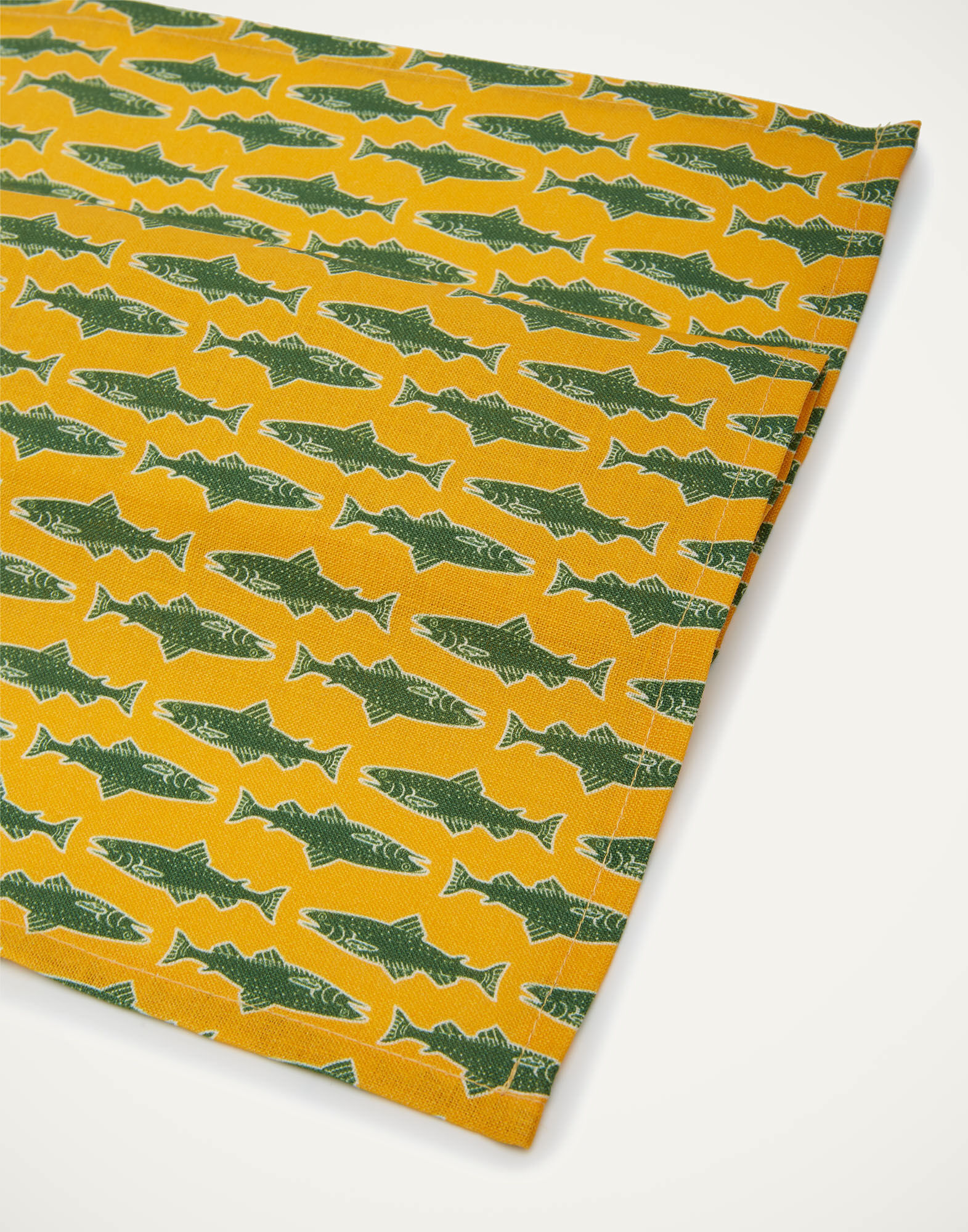 La DoubleJ Large Napkins Set Of 2 Como Fish Yellow Small NAP0006LIN005CMF0006