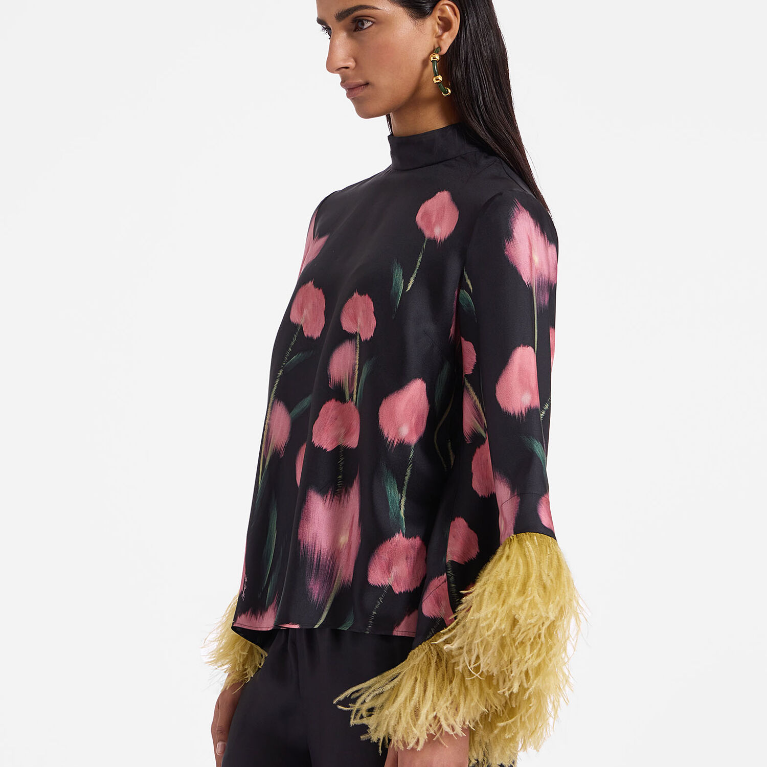 Shop La Doublej Make An Exit Top In Anthurium Black
