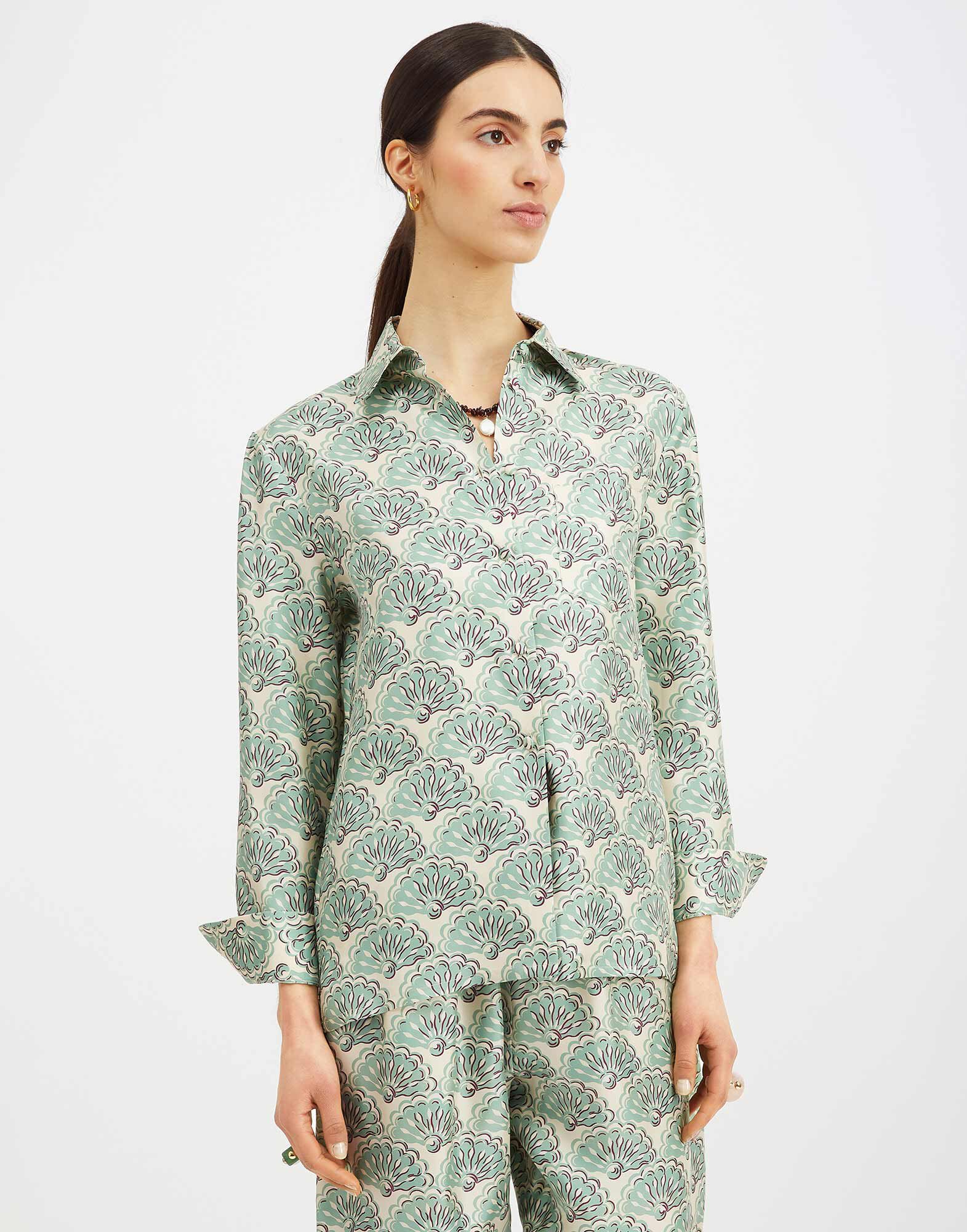 La DoubleJ Boy Shirt Fans Mint SHI0001SIL001FAN01GR11