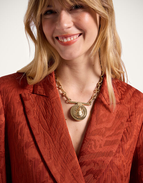 La DoubleJ Scarab Necklace 24k Gold Plate NEC0039BRA003SOLIDYE05