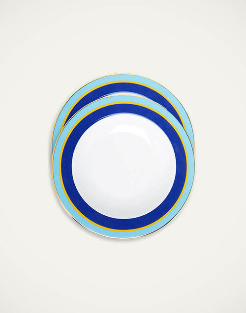 La DoubleJ Soup Plates Set Of 2 La DoubleJ Soup Plates Set Of 2 Rainbow Blue SOU0002CER001RAI04BU03