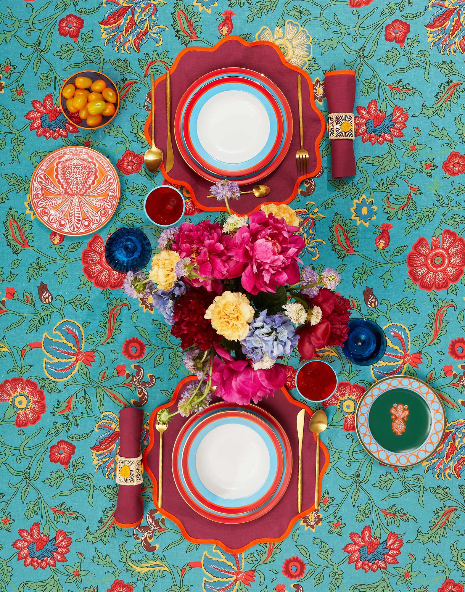 La DoubleJ Soup Plates Set Of 2 Rainbow Azure SOU0002CER001RAI02BU01