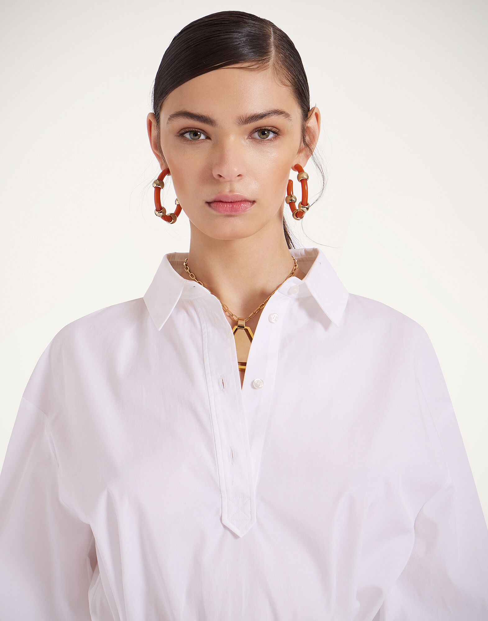 La DoubleJ Poet Shirt Solid White SHI0055COT064SOLIDWH01