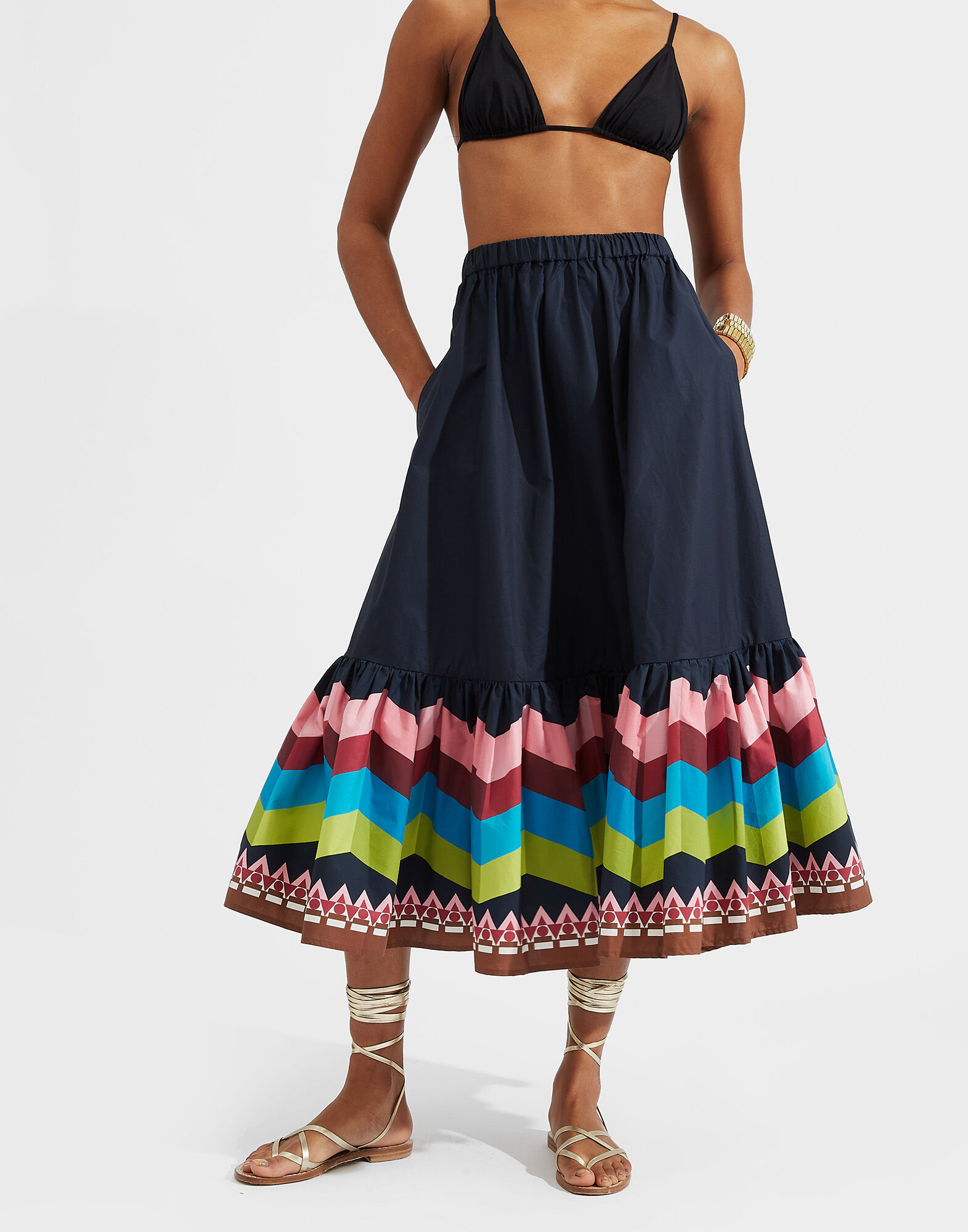 La DoubleJ Sunset Skirt Sunset Navy Plac&eacute;e SKI0056COT015SUS0003