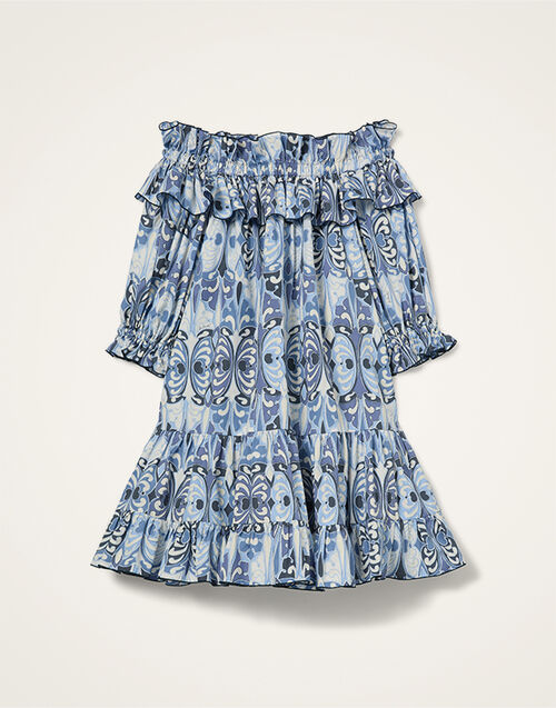 La DoubleJ Mini Breakfast Dress Cocoon Blue DRE1075COT039COC01BU03